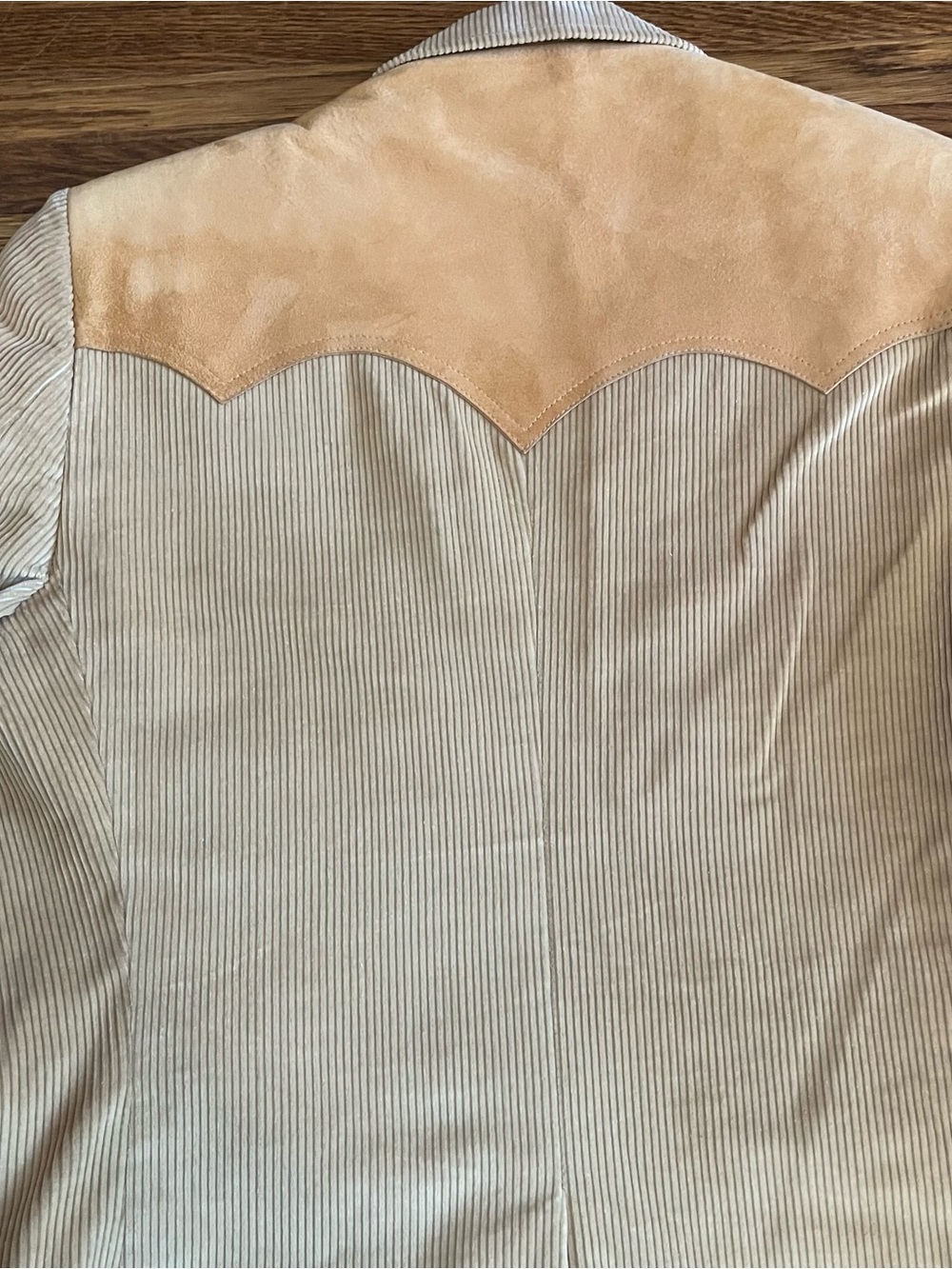 Vtg western corduroy leather blazer men’s 40 Rockabilly Yellowstone tan - Picture 11 of 13
